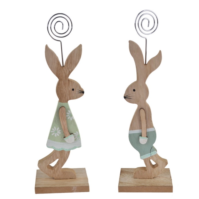 7*22.3*4.5Cm Wooden Easter Rabbit Craft Stand Photo Note Clip Holder-GOON- Home Decoration, Christmas Decoration, Halloween Decor, Harvest Decor, Easter Decor, Thanksgiving Day Decor, Party Decor