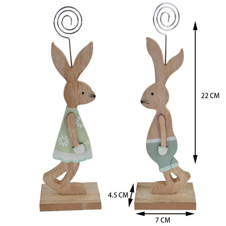 7*22.3*4.5Cm Wooden Easter Rabbit Craft Stand Photo Note Clip Holder-GOON- Home Decoration, Christmas Decoration, Halloween Decor, Harvest Decor, Easter Decor, Thanksgiving Day Decor, Party Decor