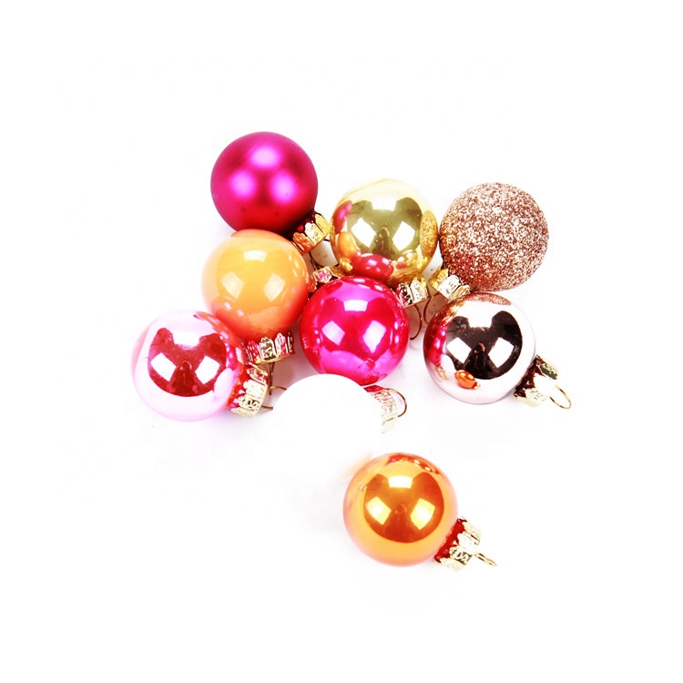 2.5CM Glitter Mini Glass Ball Set of 24pcs Assorted-GOON- Christmas Decoration, Halloween Decor, Harvest Decor, Easter Decor, Thanksgiving Day Decor, Party Decor