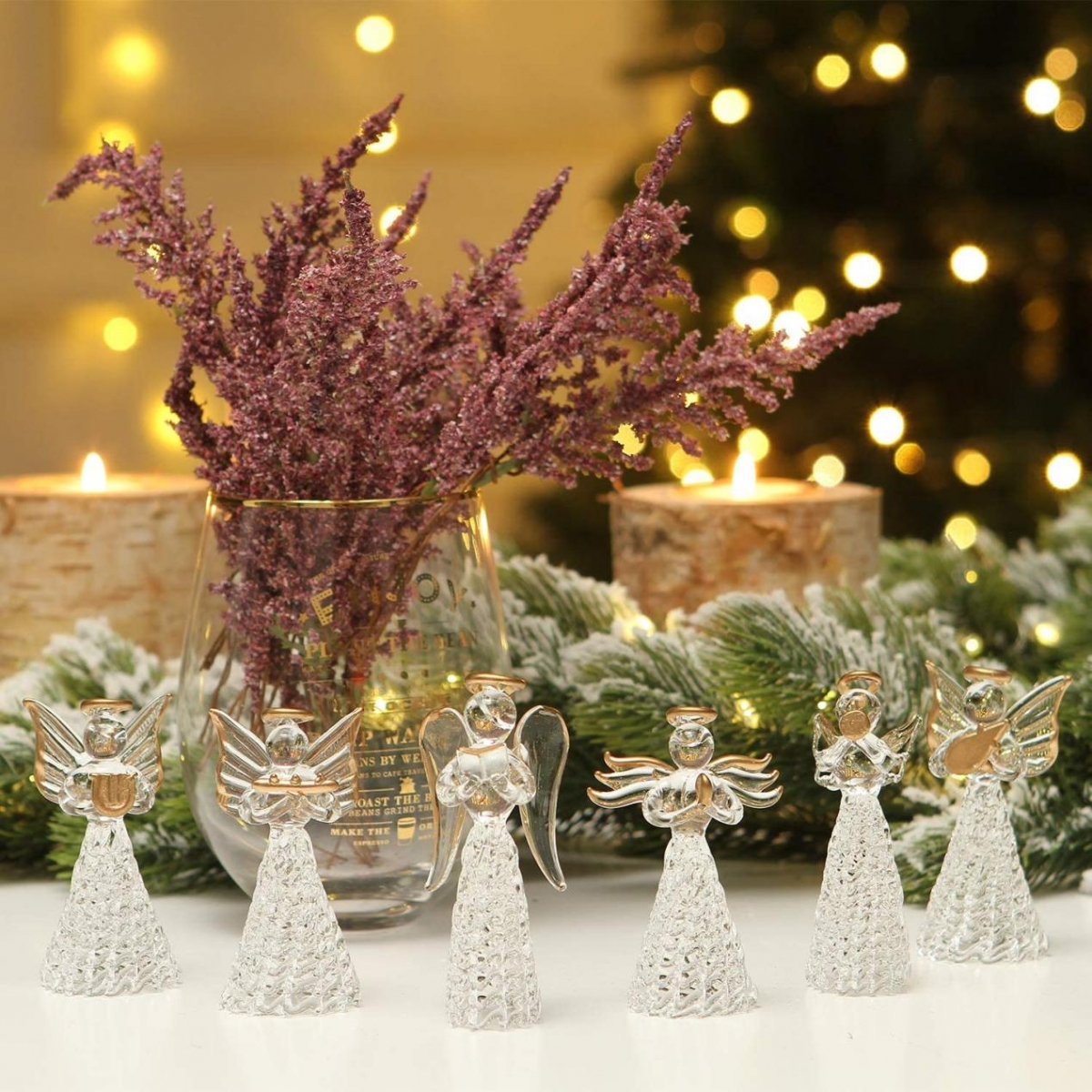 7CM Gold Glass Angel Ornaments-GOON- Christmas Decoration, Halloween Decor, Harvest Decor, Easter Decor, Thanksgiving Day Decor, Party Decor