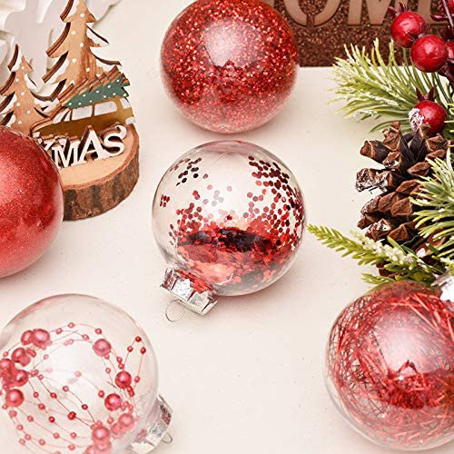 6CM Set of 30pcs Assorted Hanging Christmas Glass Ball with Stuffed Delicate Decor-GOON- Home Decoration, Christmas Decoration, Halloween Decor, Harvest Decor, Easter Decor, Thanksgiving Day Decor, Party Decor