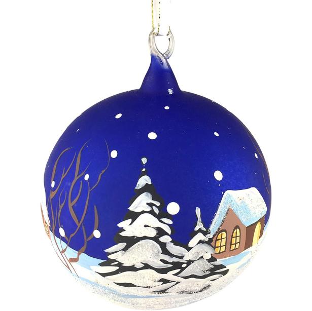 8CM Hand-Painted Vintage Church in Glass Ball Ornament-GOON- Home Decoration, Christmas Decoration, Halloween Decor, Harvest Decor, Easter Decor, Thanksgiving Day Decor, Party Decor