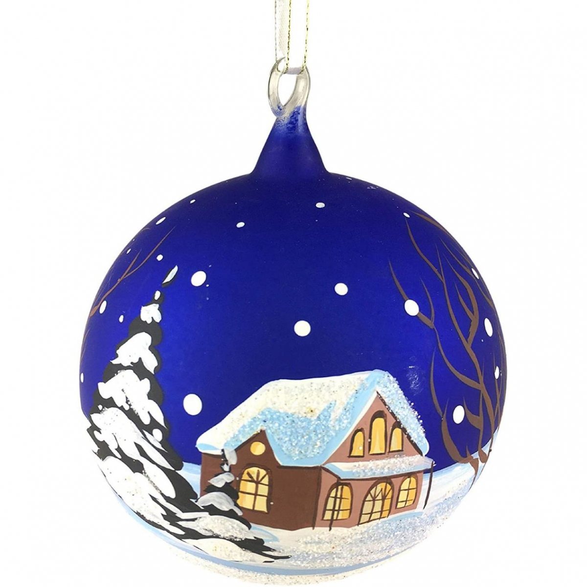 8CM Hand-Painted Vintage Church in Glass Ball Ornament-GOON- Home Decoration, Christmas Decoration, Halloween Decor, Harvest Decor, Easter Decor, Thanksgiving Day Decor, Party Decor