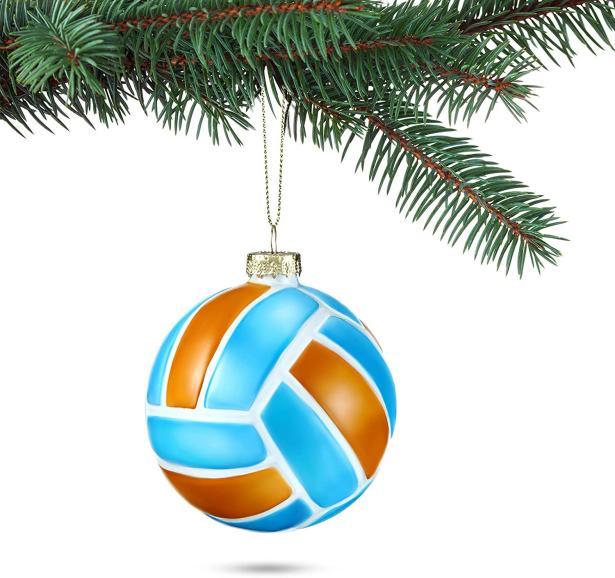 8cm Volleyball Hand Blown Glass Ball-GOON- Christmas Decoration, Halloween Decor, Harvest Decor, Easter Decor, Thanksgiving Day Decor, Party Decor