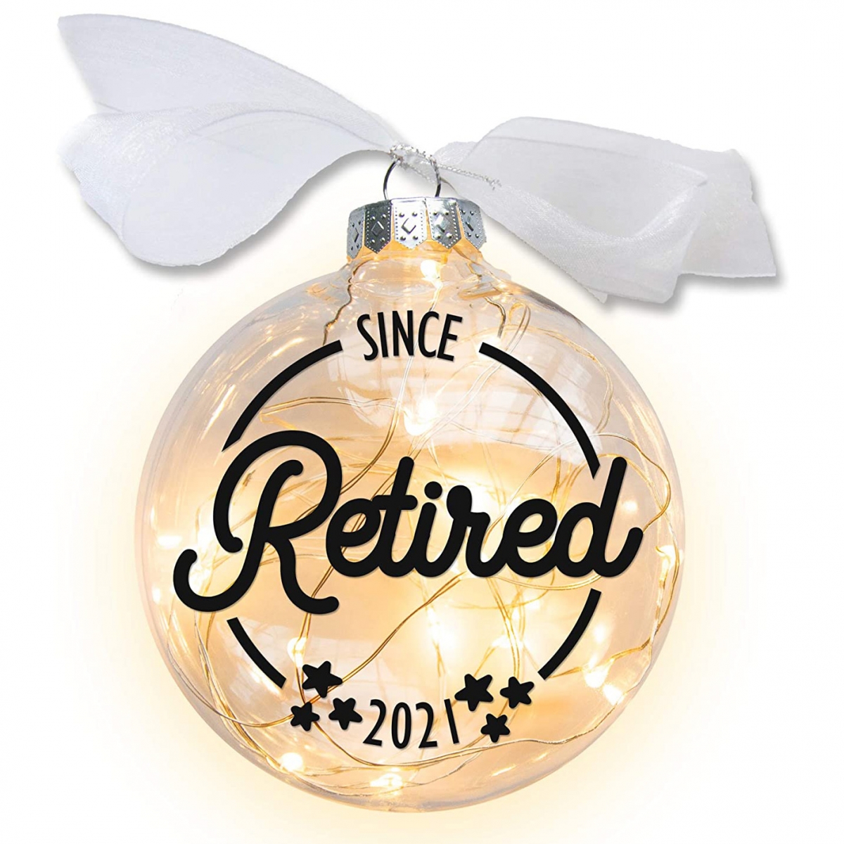 8CM Transparent Disc-Shaped Bauble with LED Lights Glass Ornaments-GOON- Home Decoration, Christmas Decoration, Halloween Decor, Harvest Decor, Easter Decor, Thanksgiving Day Decor, Party Decor