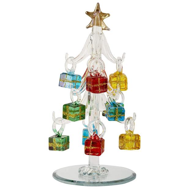 5*16CM Glass Christmas Tree With Figurine Ornaments-GOON- Home Decoration, Christmas Decoration, Halloween Decor, Harvest Decor, Easter Decor, Thanksgiving Day Decor, Party Decor