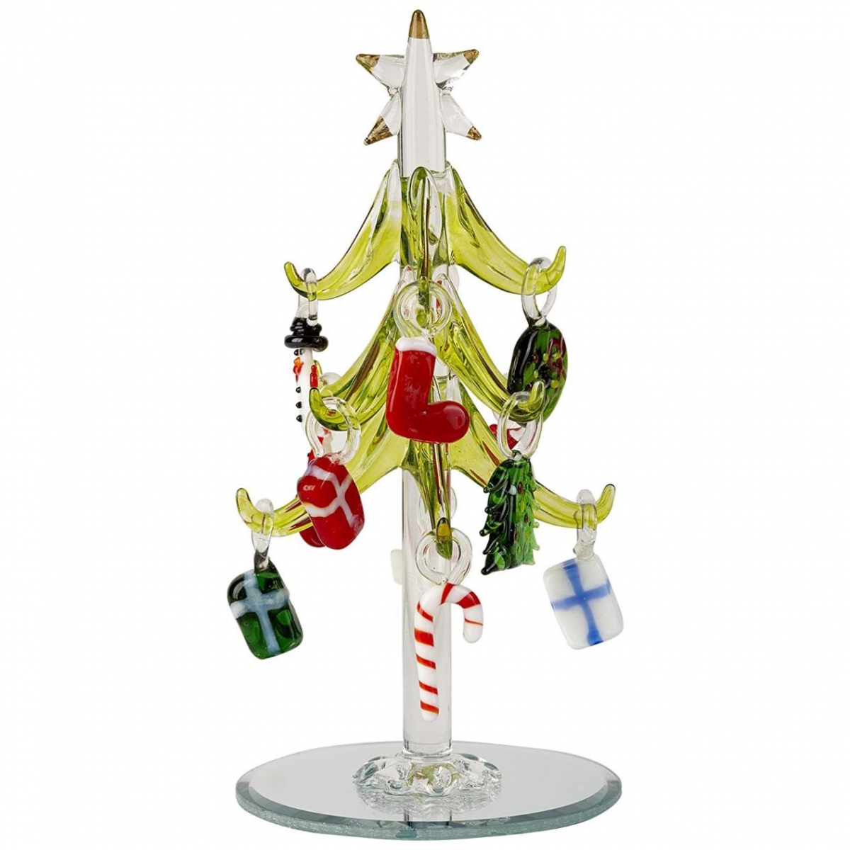 5*16CM Glass Christmas Tree With Figurine Ornaments-GOON- Home Decoration, Christmas Decoration, Halloween Decor, Harvest Decor, Easter Decor, Thanksgiving Day Decor, Party Decor