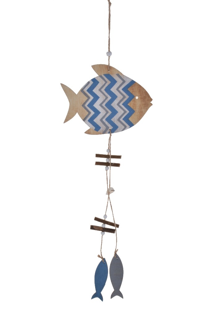 14*26Cm Blue Wooden Fish Crafts Sea Beach Nautical Hanging Decoration-GOON- Home Decoration, Christmas Decoration, Halloween Decor, Harvest Decor, Easter Decor, Thanksgiving Day Decor, Party Decor