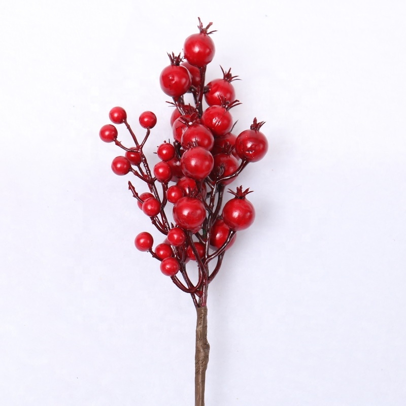 38Cm Red Artificial Branch With Ornament Decoration-GOON- Home Decoration, Christmas Decoration, Halloween Decor, Harvest Decor, Easter Decor, Thanksgiving Day Decor, Party Decor