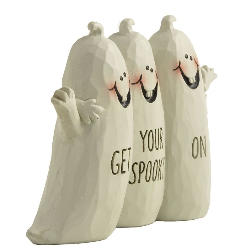 7.8CM ‘Get Your Spooky On’ Ghosts Polyresin Decoration-GOON- Home Decoration, Christmas Decoration, Halloween Decor, Harvest Decor, Easter Decor, Thanksgiving Day Decor, Party Decor