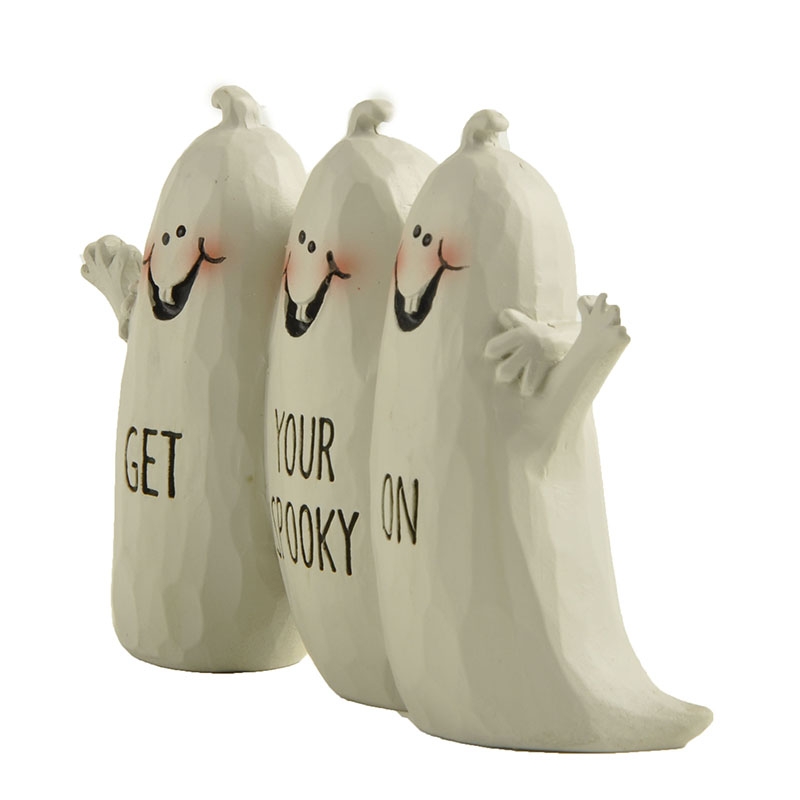 7.8CM ‘Get Your Spooky On’ Ghosts Polyresin Decoration-GOON- Home Decoration, Christmas Decoration, Halloween Decor, Harvest Decor, Easter Decor, Thanksgiving Day Decor, Party Decor