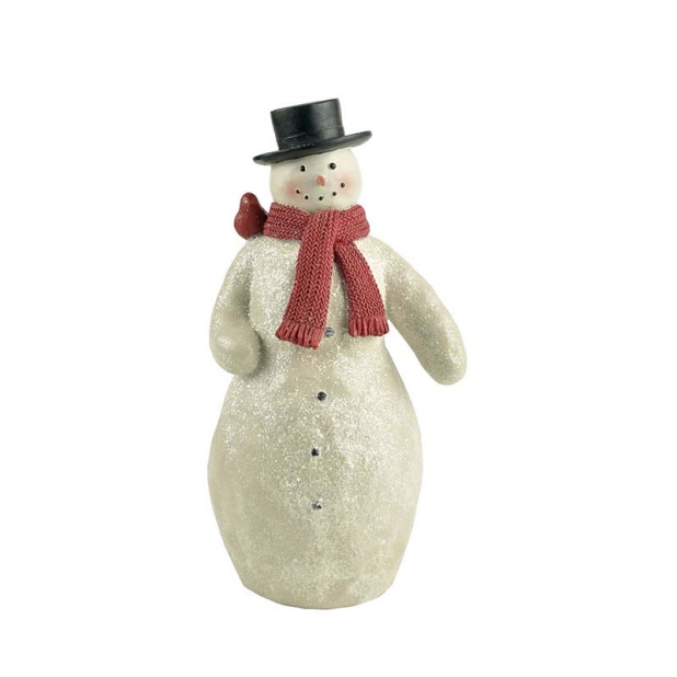 20.5CM Black Top Hat Snowman With Bird On Shoulder Resin Snowman Figurine-GOON- Home Decoration, Christmas Decoration, Halloween Decor, Harvest Decor, Easter Decor, Thanksgiving Day Decor, Party Decor
