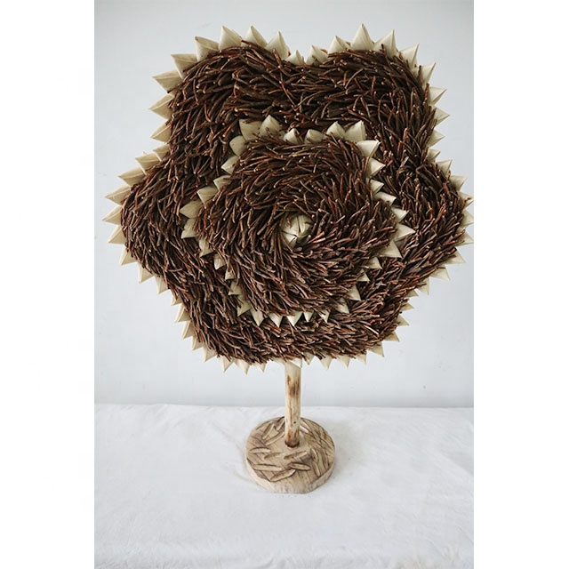 wood sculpture flower carving with stand in brown table decoration-GOON- Home Decoration, Christmas Decoration, Halloween Decor, Harvest Decor, Easter Decor, Thanksgiving Day Decor, Party Decor