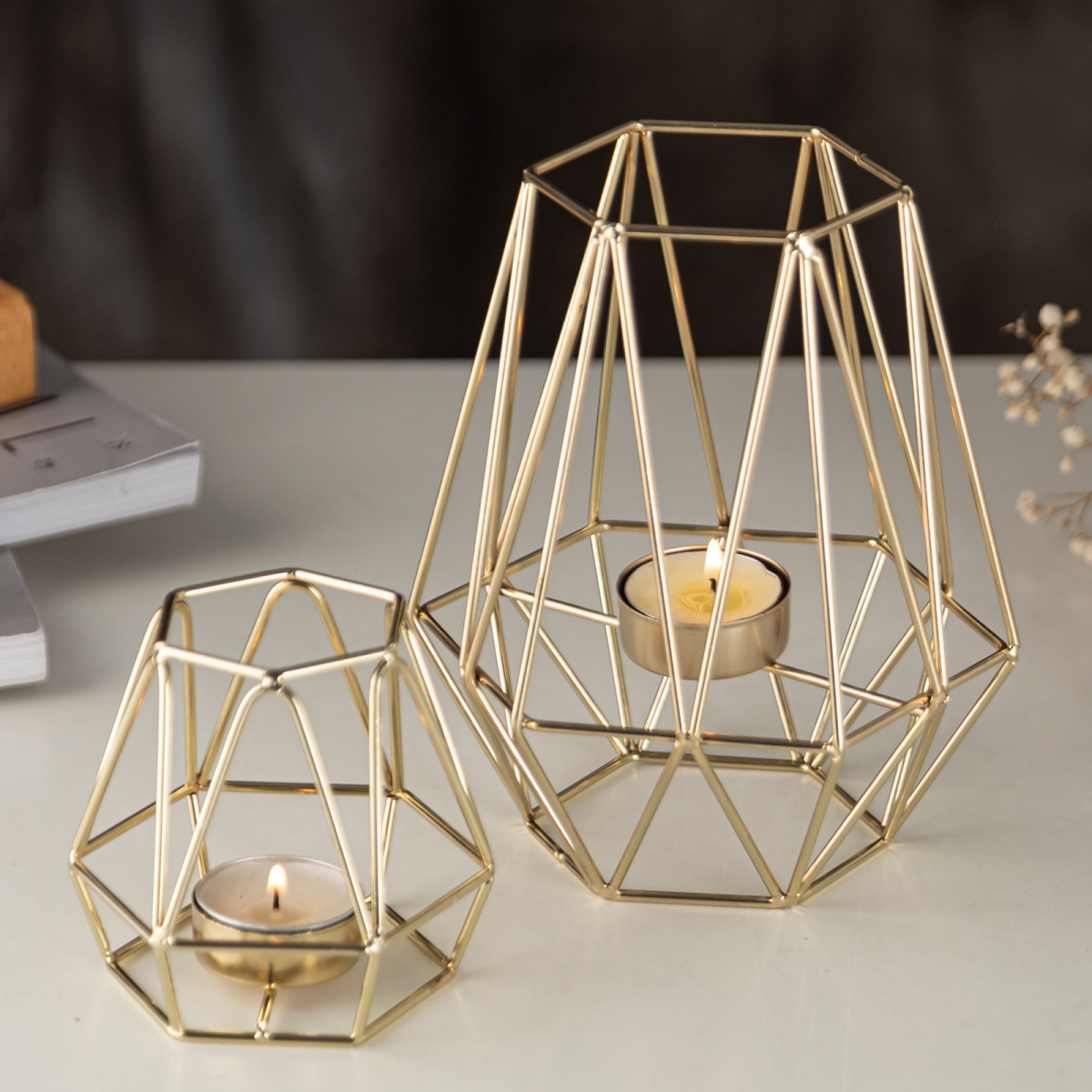 Metal candle holders, geometric metal candle holder-GOON- Home Decoration, Christmas Decoration, Halloween Decor, Harvest Decor, Easter Decor, Thanksgiving Day Decor, Party Decor